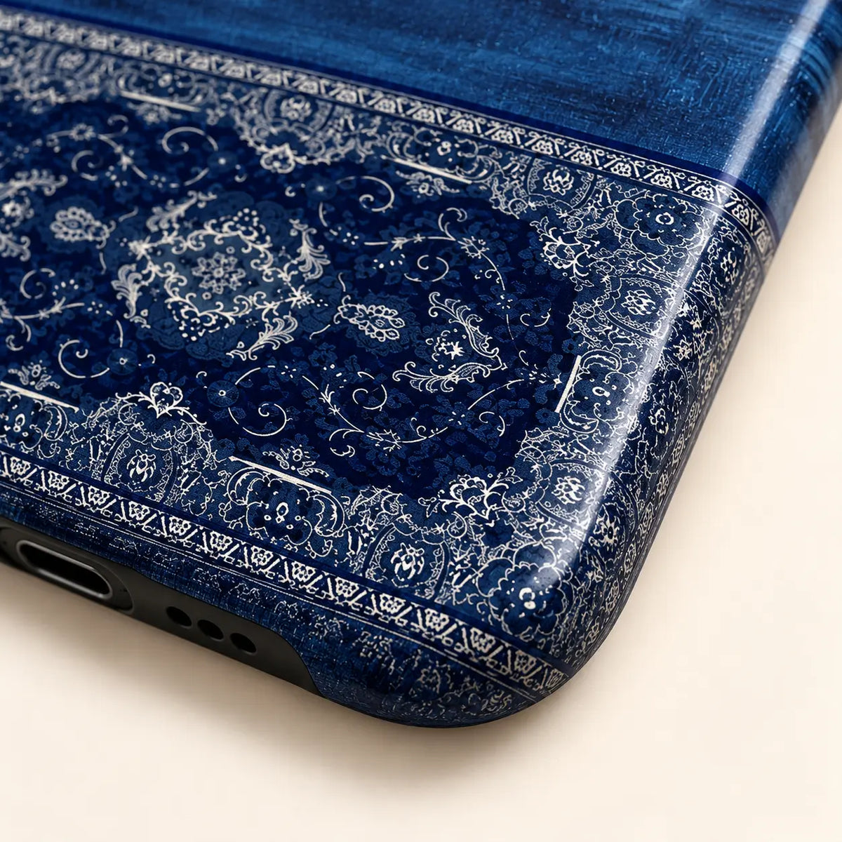 Blue Black Cat & Persian Rug Phone Case mimocase