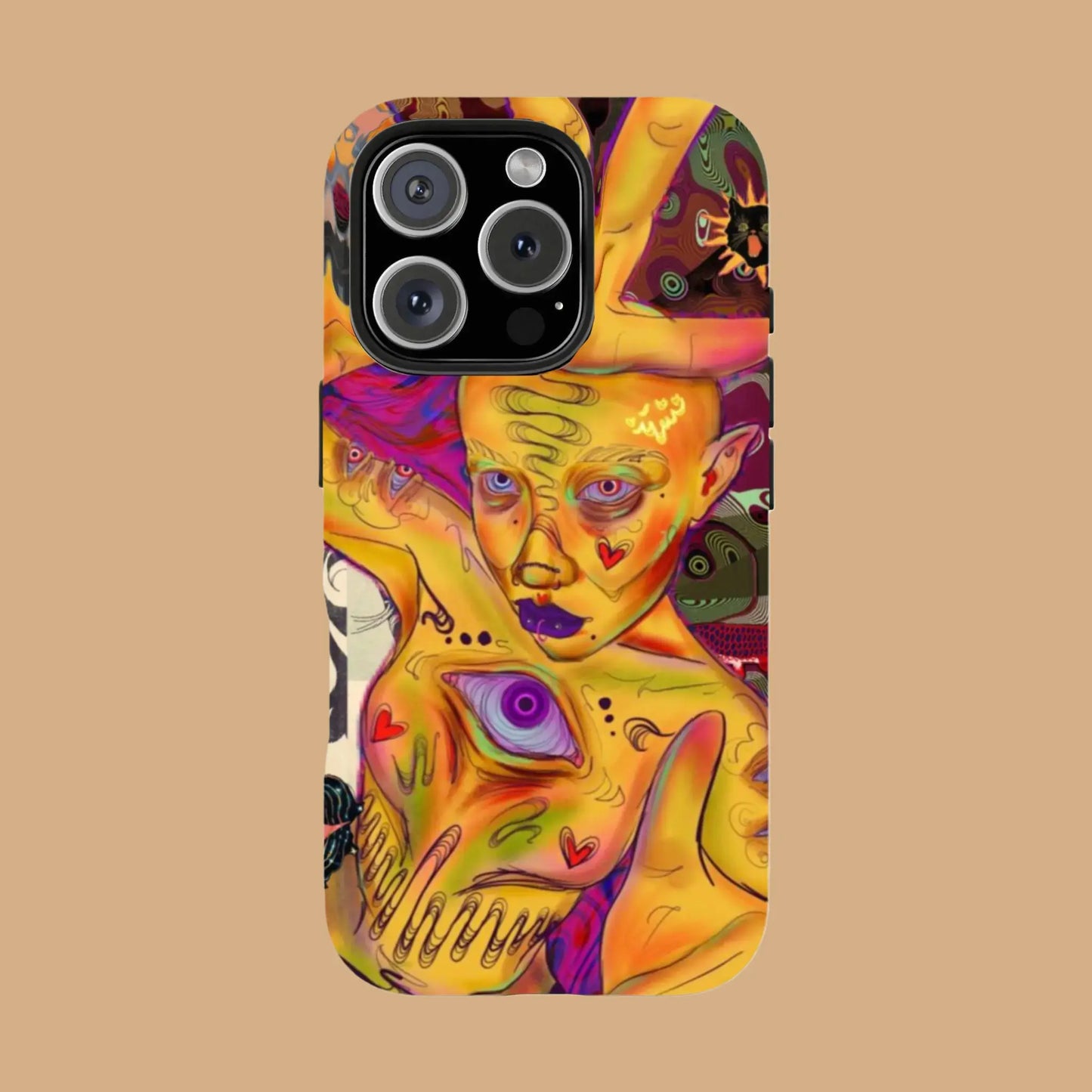 BOLD COLORFUL SKULL & WAVE ART PHONE CASE mimocase