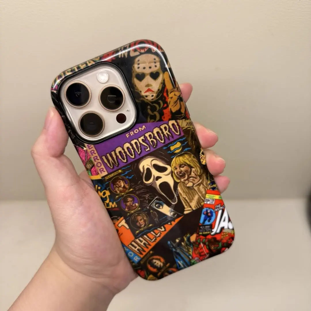 This Halloween phone case brings together classic horror movie characters and elements, making your phone a one-of-a-kind accessory for the holiday.