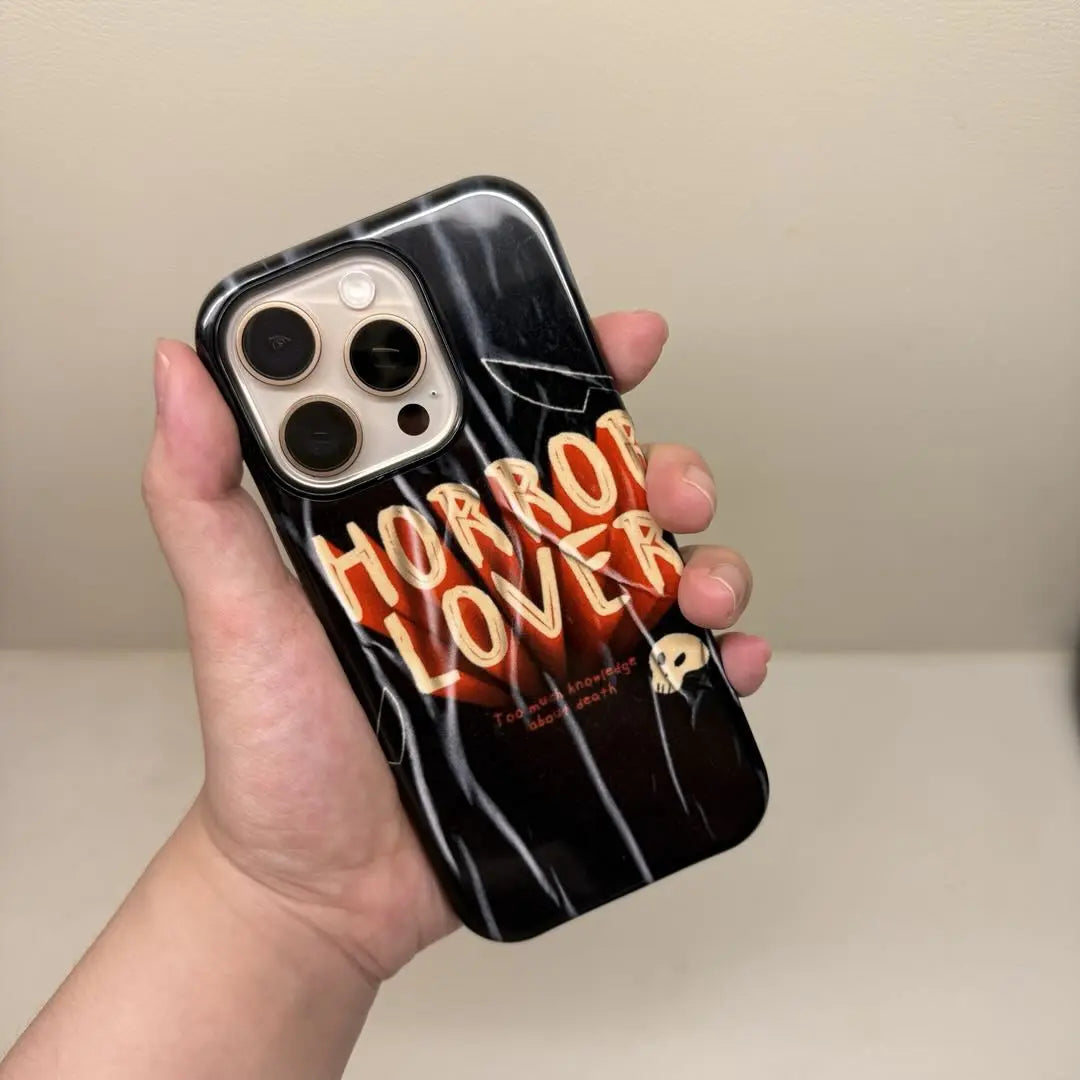 This Halloween phone case features a beautiful oil painting style of a skeleton lying in flowers, blending life and death for a unique artistic touch.