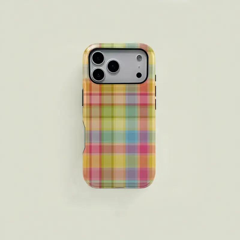 COLORFUL RETRO PLAID PHONE CASE COLORFUL RETRO PLAID PHONE CASE