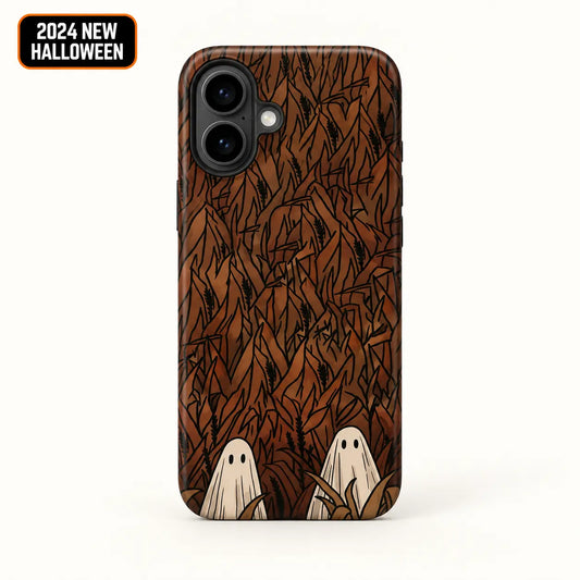 Hidden Ghosts cornfield phone case for iPhone 16 with 2024 New Halloween badge