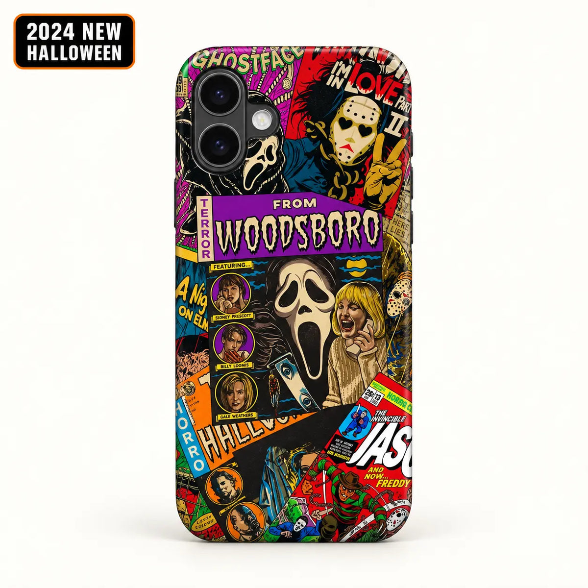 From Woodsboro horror comic phone case for iPhone 16