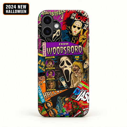 From Woodsboro horror comic phone case for iPhone 16