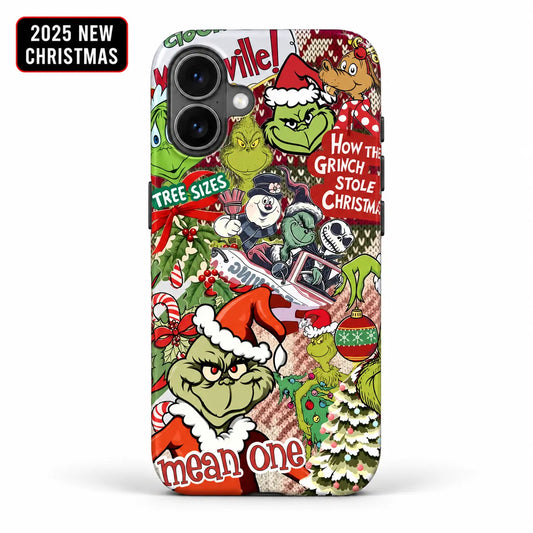 Mean One Christmas character collage phone case for iPhone 16