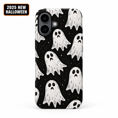 Little Ghost pattern phone case for iPhone 16 with 2025 New Halloween badge