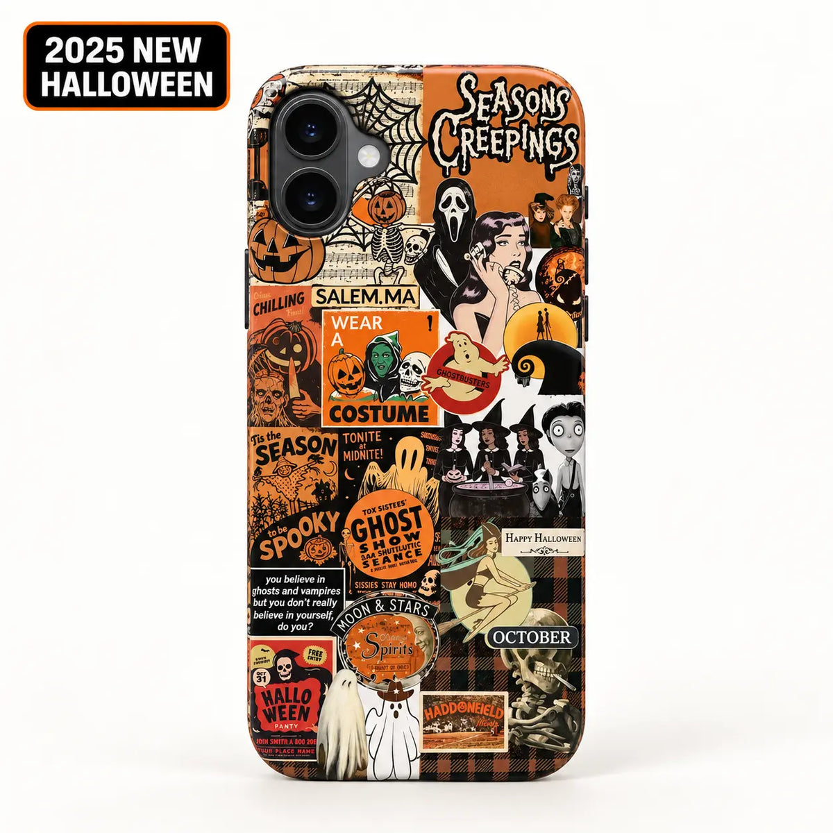 Vintage Salem Halloween collage film phone case for iPhone