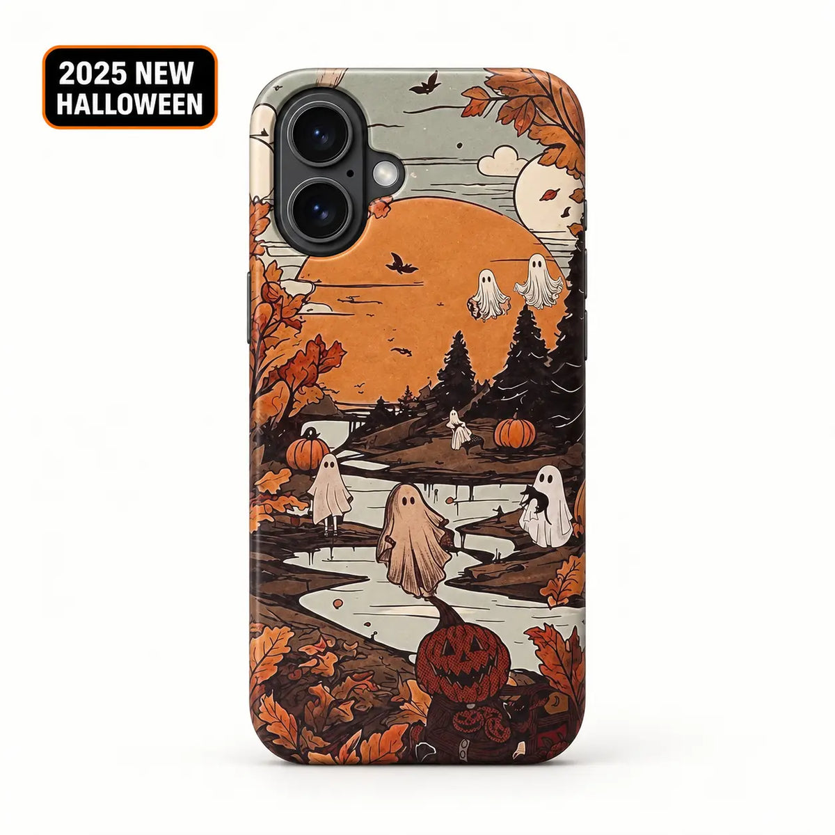 Vintage Spooky Town Halloween film phone case for iPhone