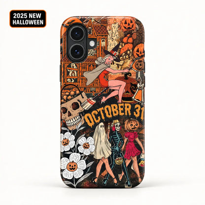 Vintage October 31 witch Halloween film phone case for iPhone
