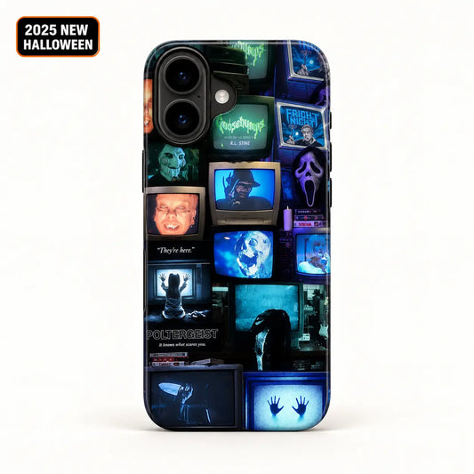 Vintage Horror TV collage film phone case for iPhone
