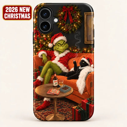 Grinch & Black Cat Christmas Phone Case mimocase
