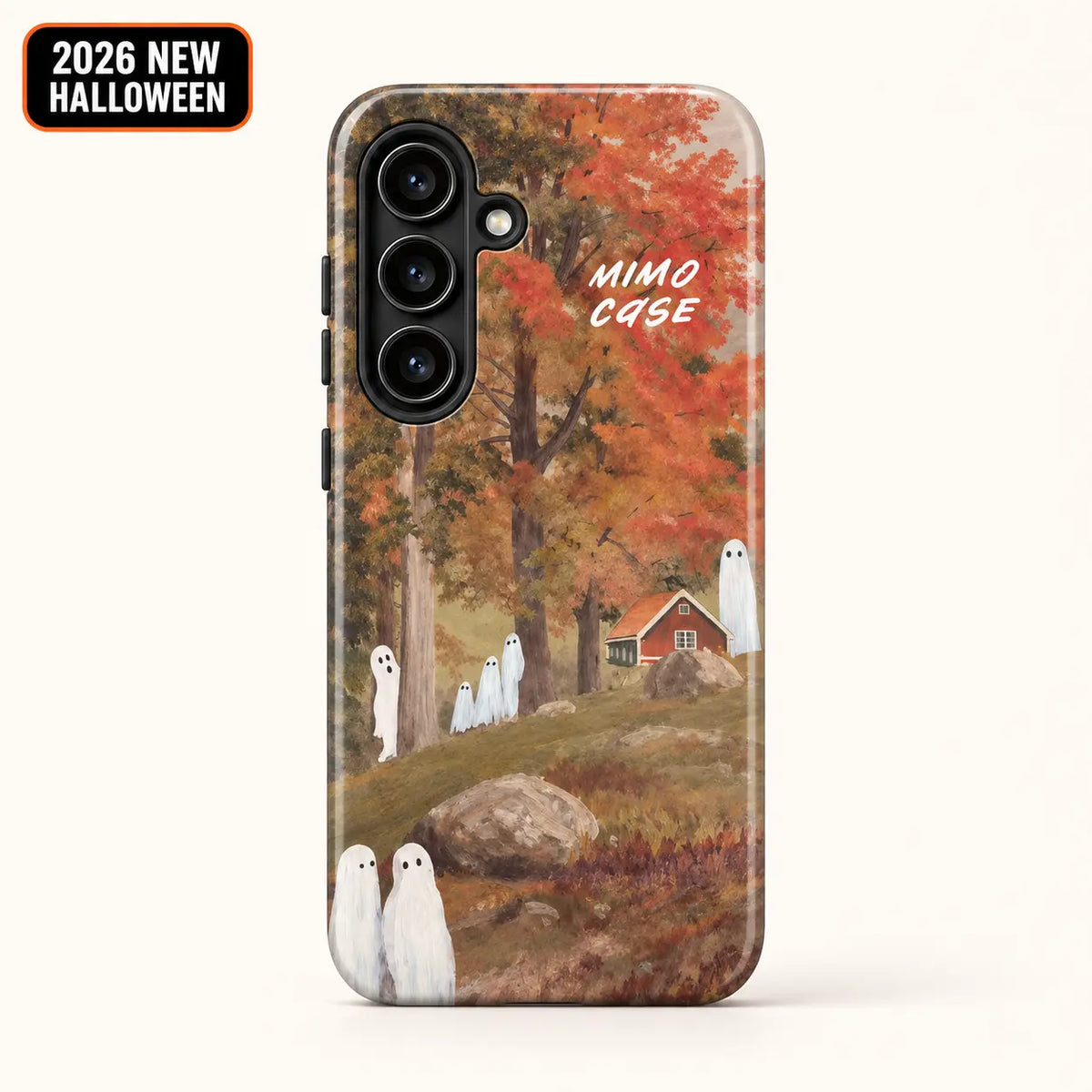 Autumn ghost forest phone case for Samsung Galaxy with 2026 New Halloween badge