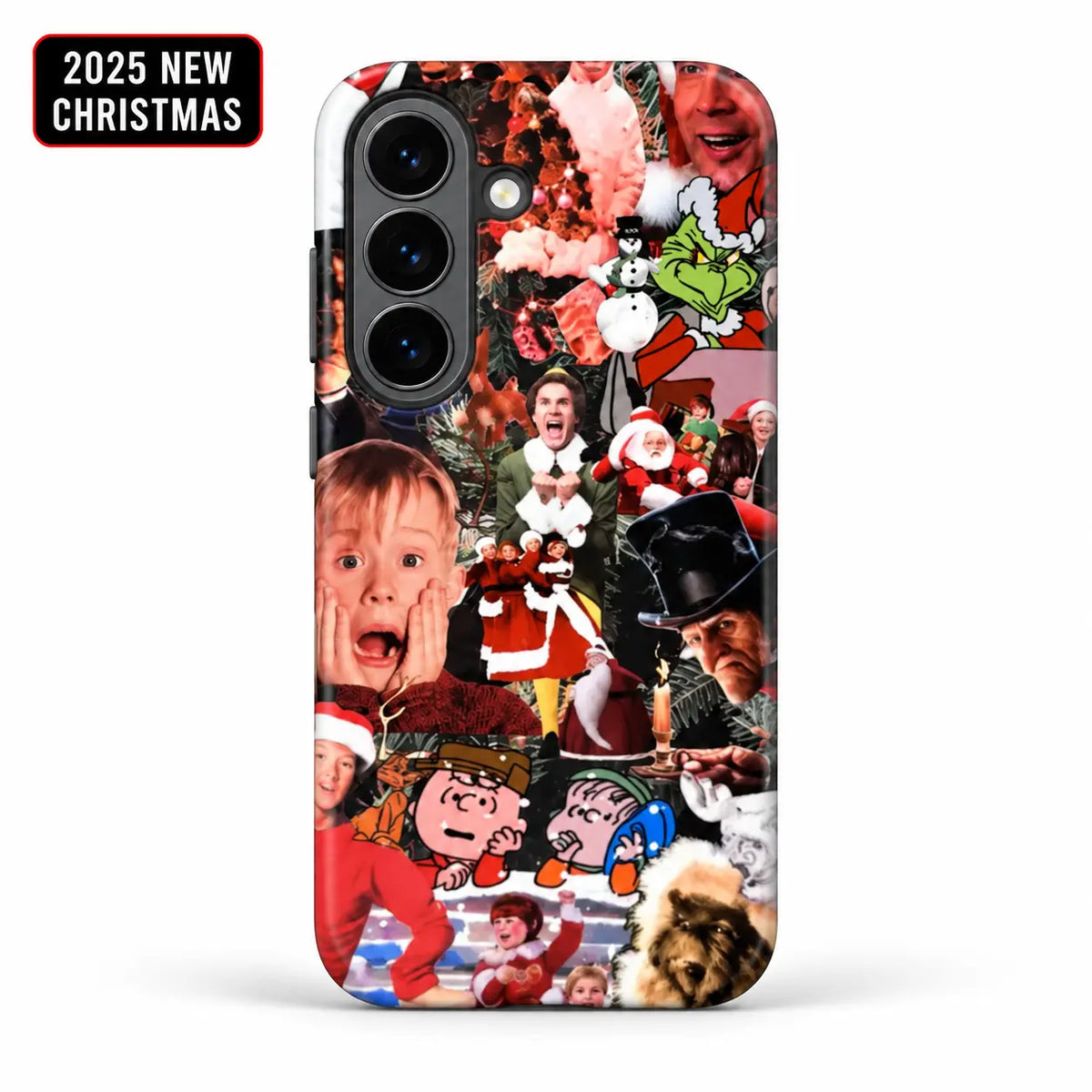 Nostalgic Christmas character collage phone case for Samsung Galaxy S26