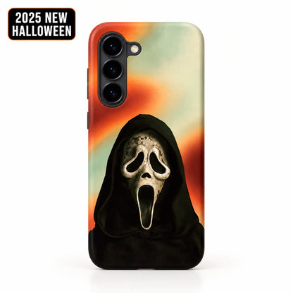 Orange and green scream-mask case for Samsung Galaxy S26