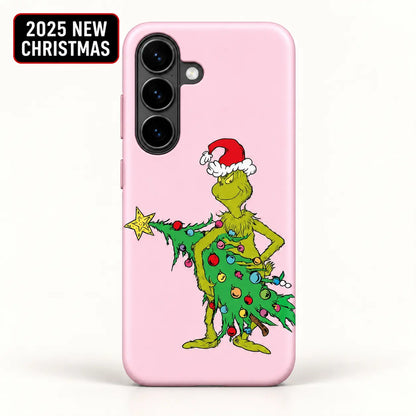 Pink Mean One Christmas Tree phone case for Samsung Galaxy with 2025 New Christmas badge