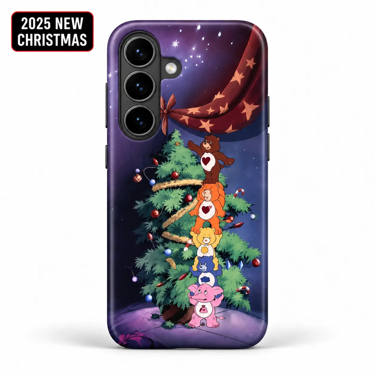 Colorful stacked character Christmas case for Samsung Galaxy S26