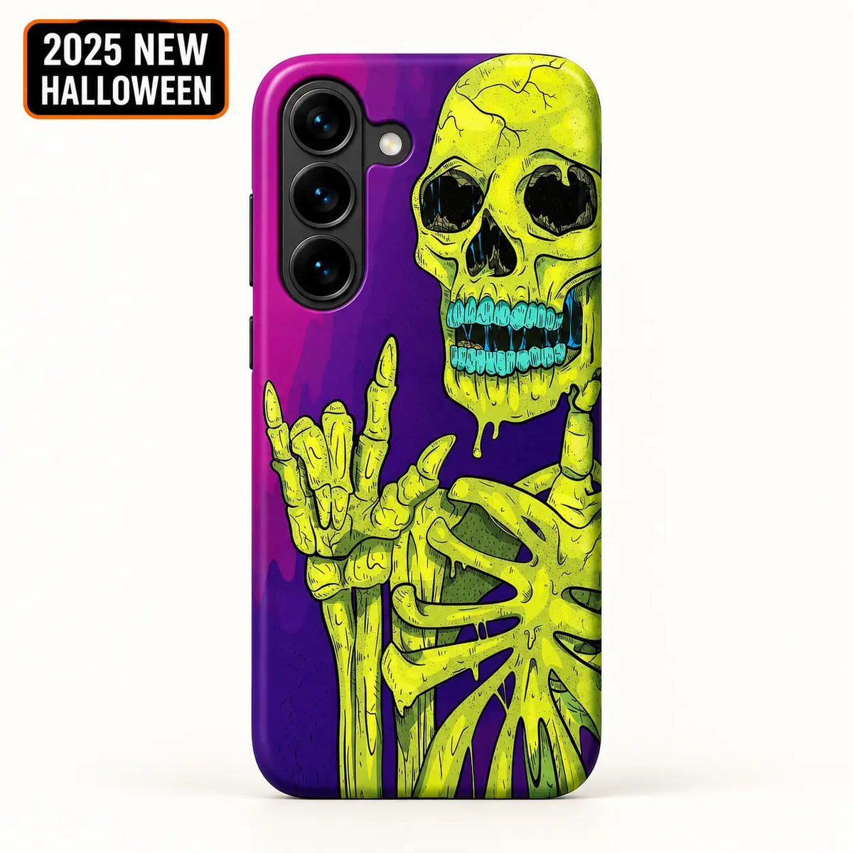 Green skeleton and purple phone case for Samsung Galaxy S26