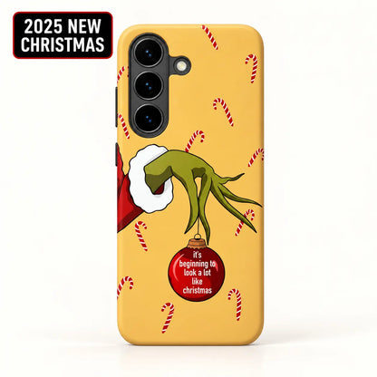 Green Christmas hand phone case for Samsung Galaxy S26