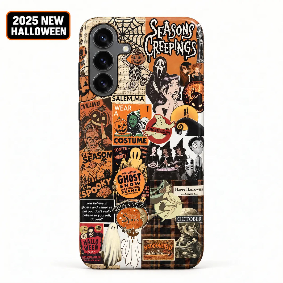 Salem Halloween collage case for Samsung Galaxy with connected camera housing