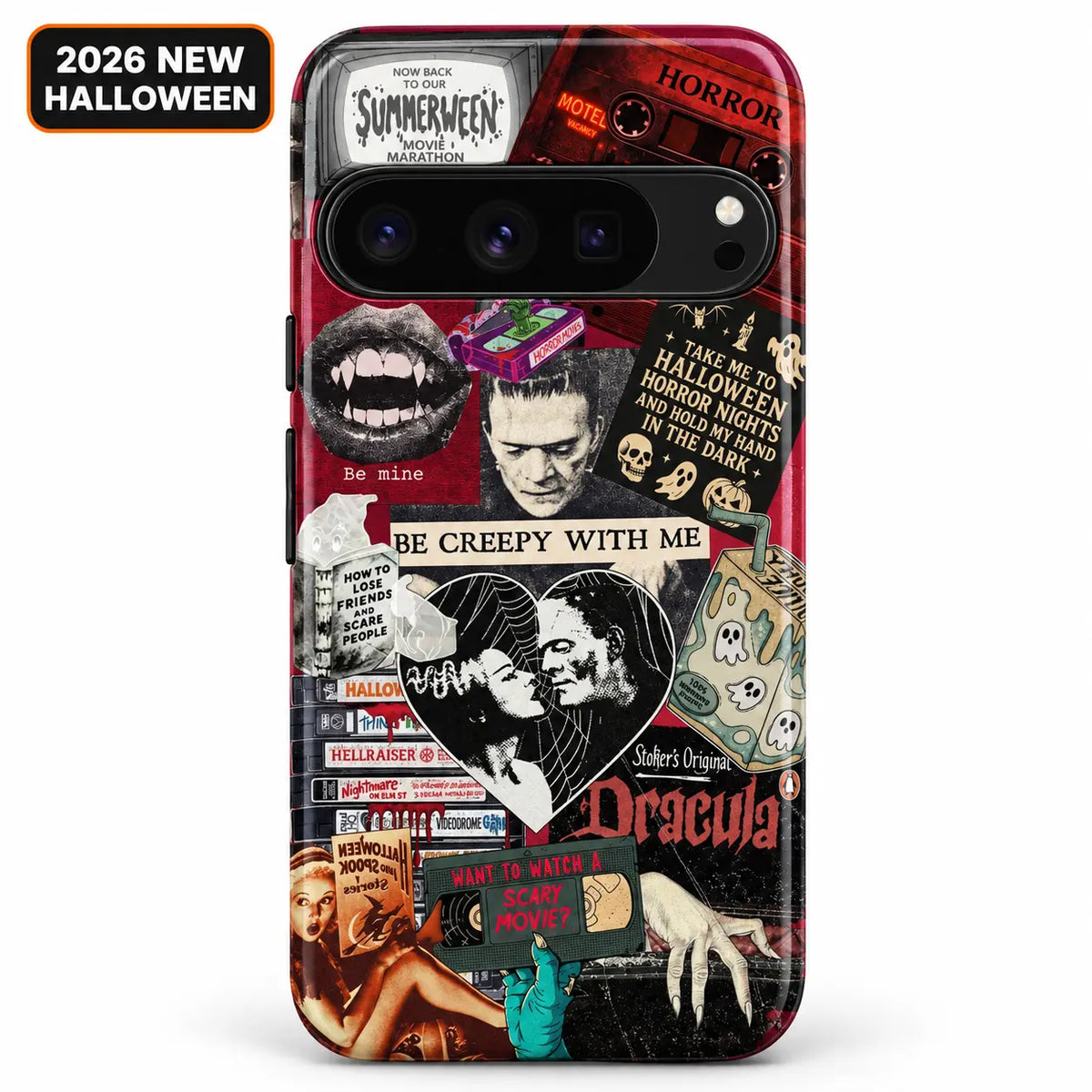 Retro Horror Movie Collage Phone Case mimocase