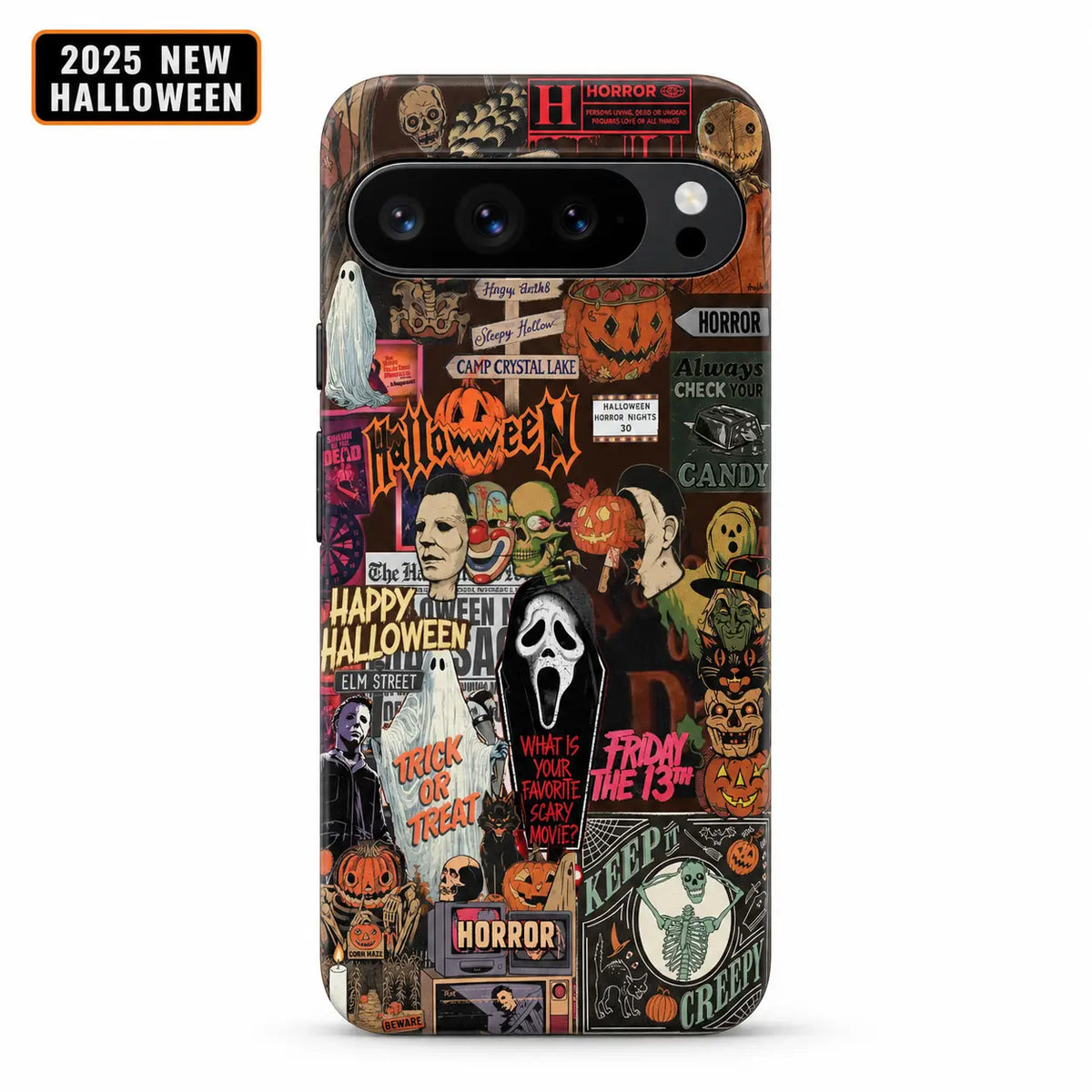 Retro Horror Halloween collage case for Google Pixel 10 Pro XL