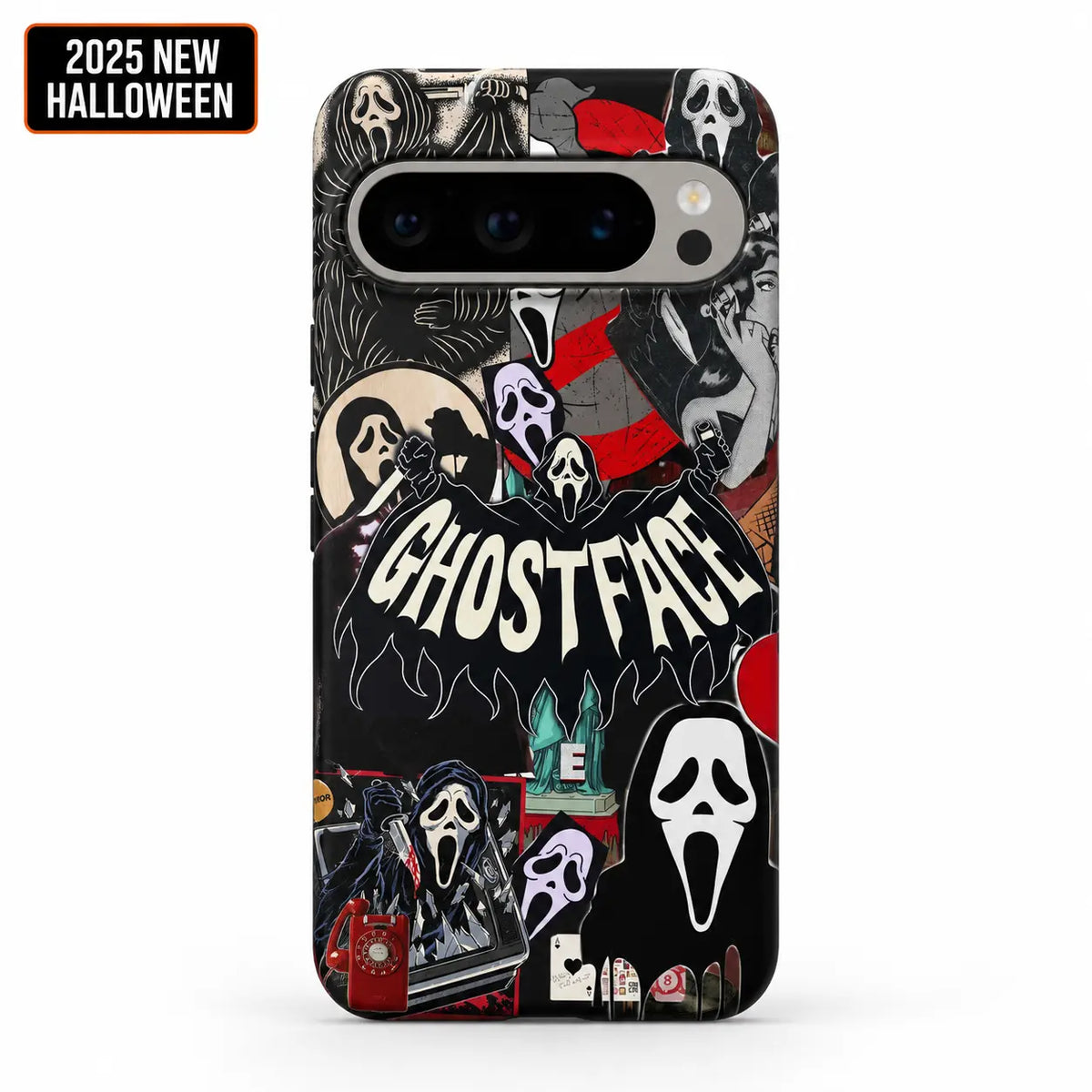 Ghostface horror collage phone case for Google Pixel 10 Pro XL