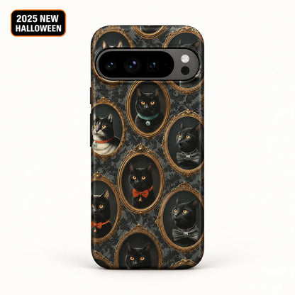 Black Cat Museum Google Pixel case with horizontal camera bar