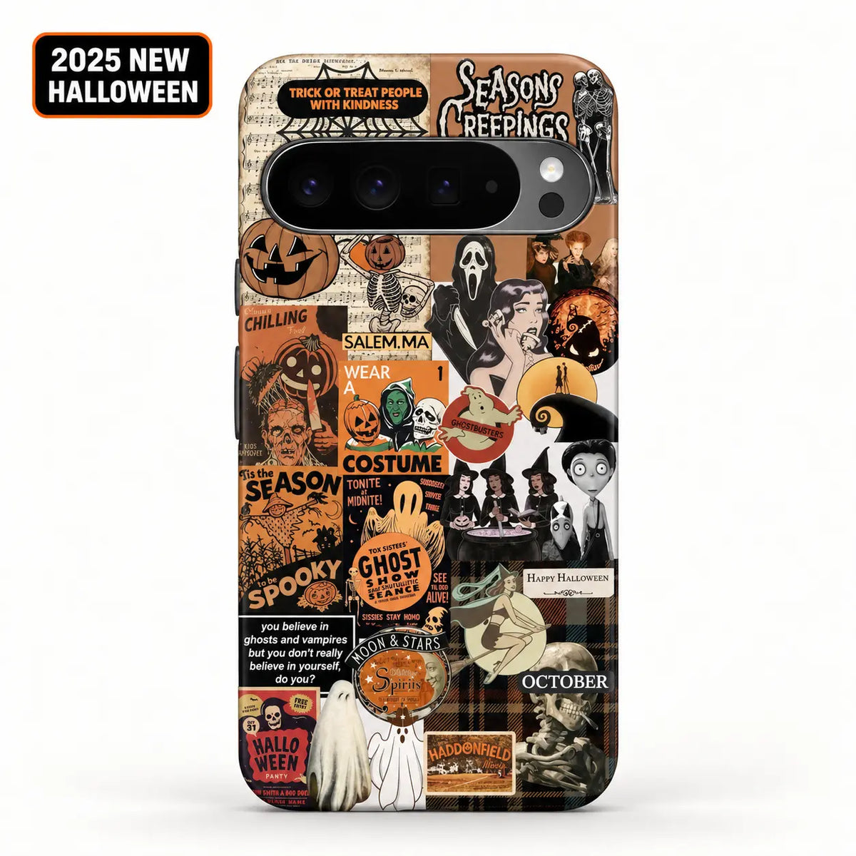 Vintage Halloween film case for Google Pixel with horizontal camera bar