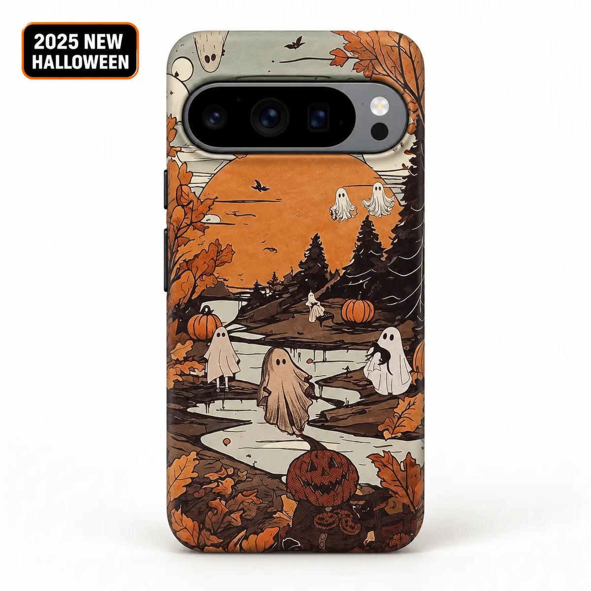 Spooky Town Google Pixel case with complete horizontal camera bar