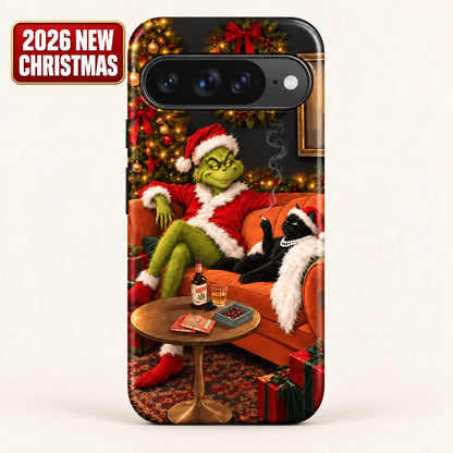 Grinch & Black Cat Christmas Phone Case mimocase