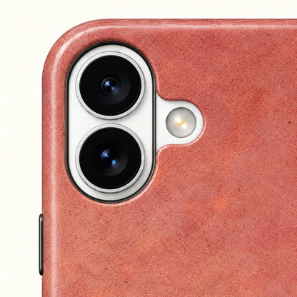 iPhone camera close-up with dusty rose print