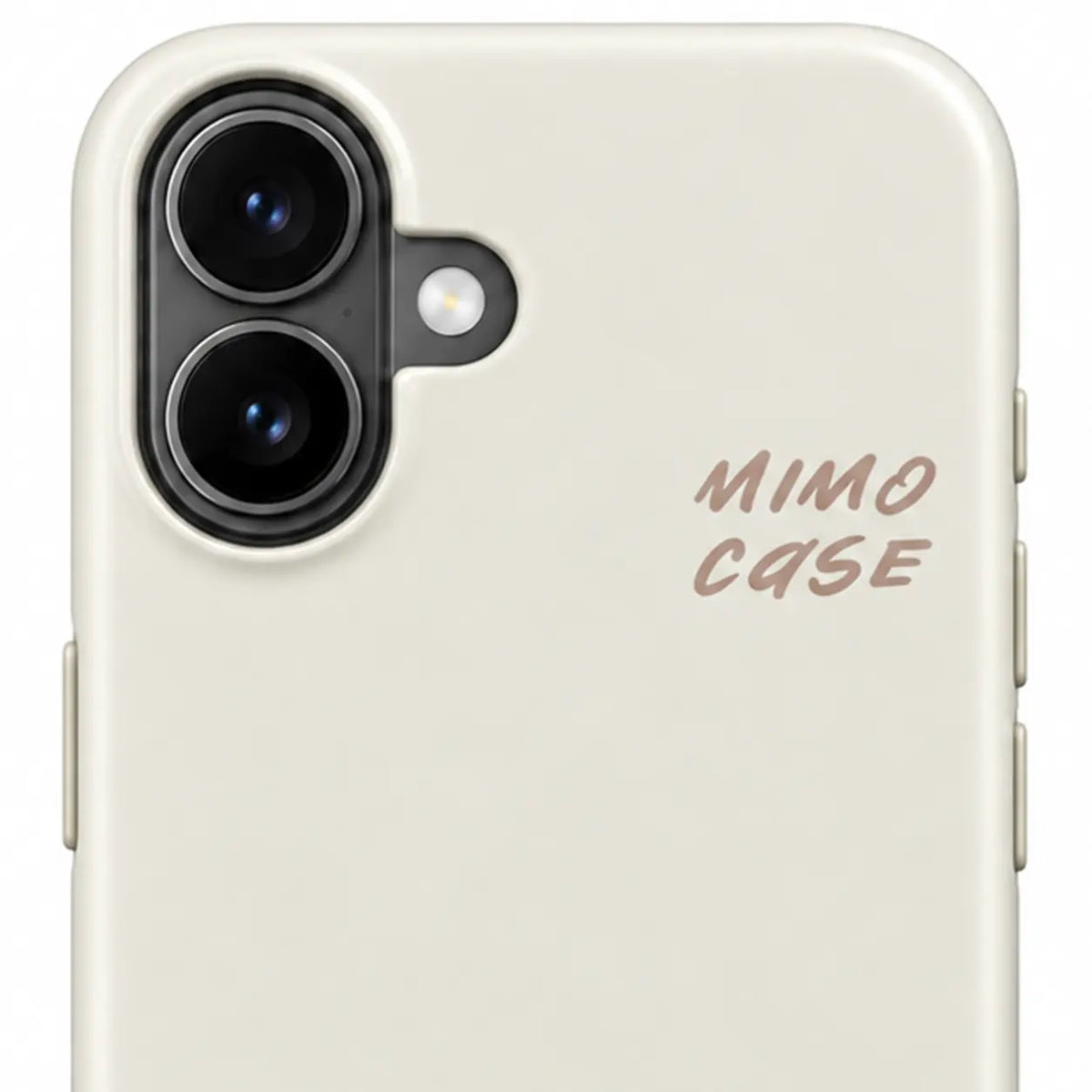 Close-up of the protected iPhone camera area on the minimalist Christmas case