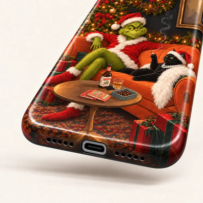 Grinch & Black Cat Christmas Phone Case mimocase