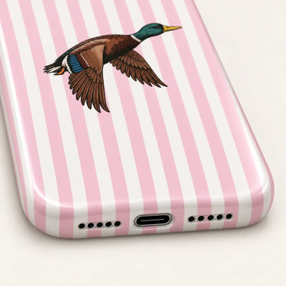 iPhone camera-corner close-up showing: pink and white vertical stripes.