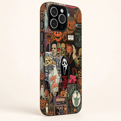 Side button detail of Retro Horror Halloween iPhone 16 case