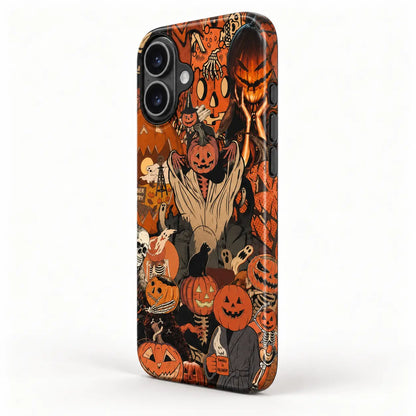 Side profile and button detail of full-wrap Halloween film case