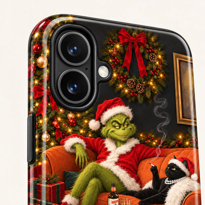 Grinch & Black Cat Christmas Phone Case mimocase