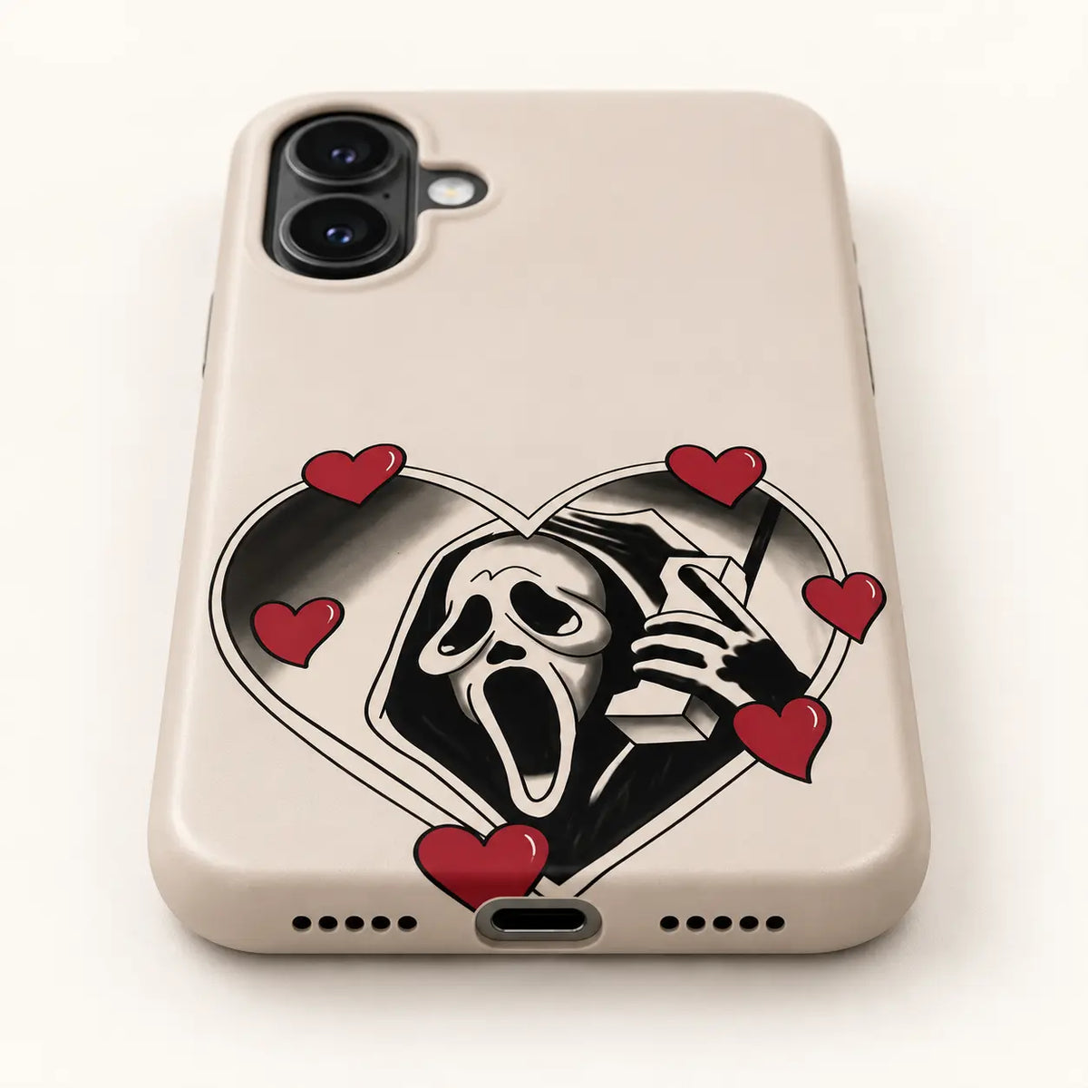 Bottom port and speaker detail of Sweet Scream iPhone case