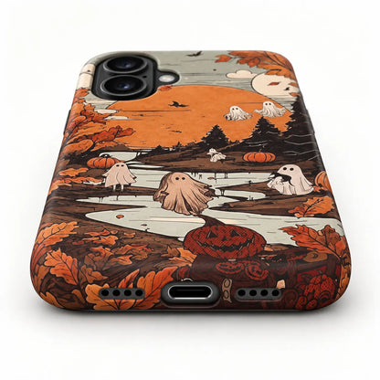 Charging-port and speaker detail of Halloween film phone case