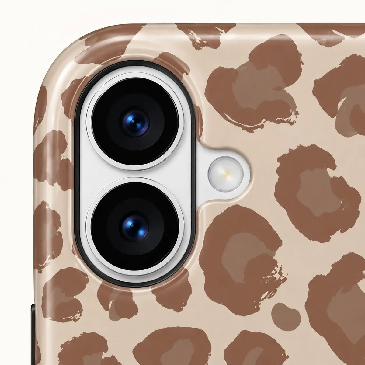 iPhone camera-corner close-up showing: beige and taupe leopard spots.