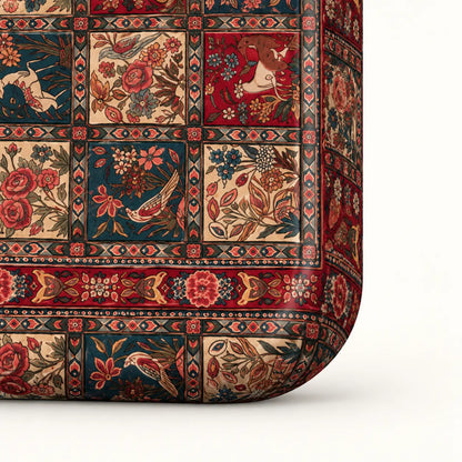 Rounded iPhone corner with continuous rug print