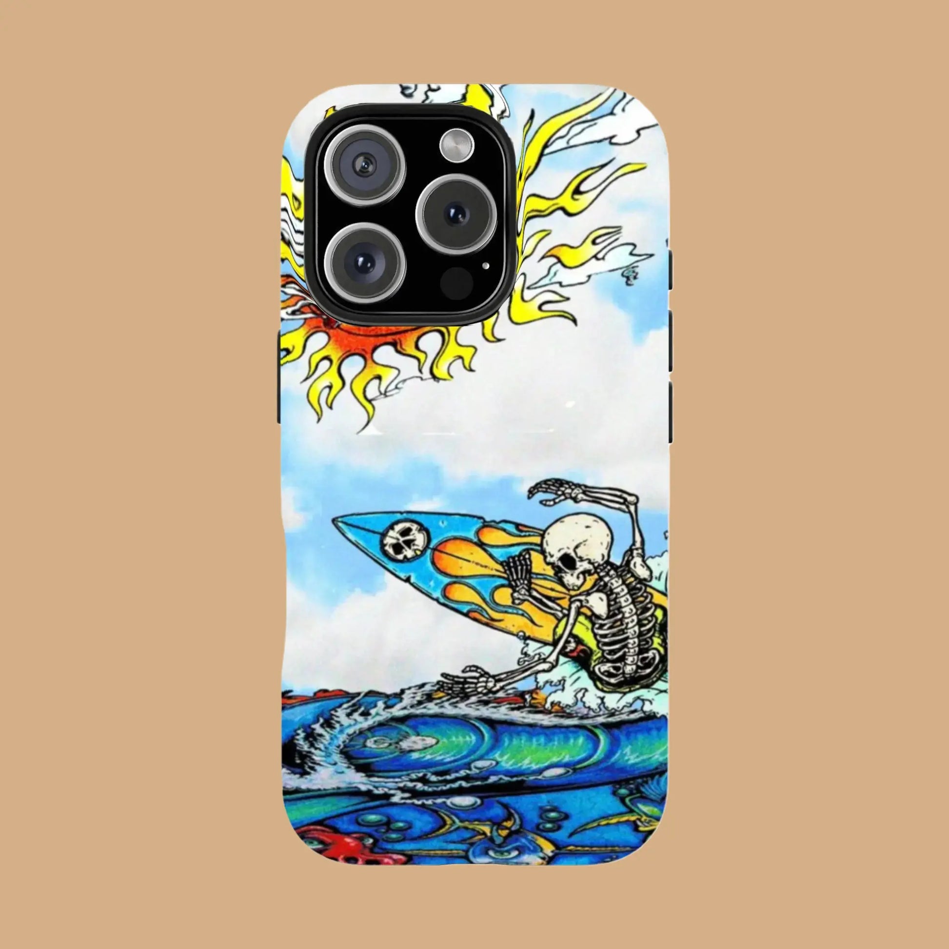 BOLD COLORFUL SKULL & WAVE ART PHONE CASE mimocase