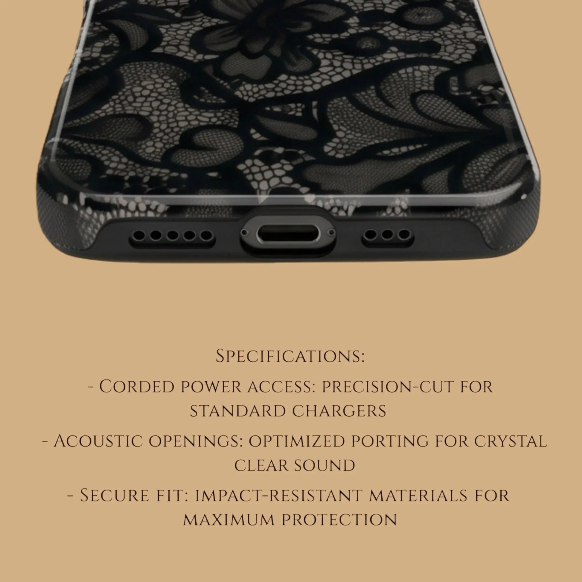 BLACK LACE VINTAGE PATTERN PHONE CASE mimocase