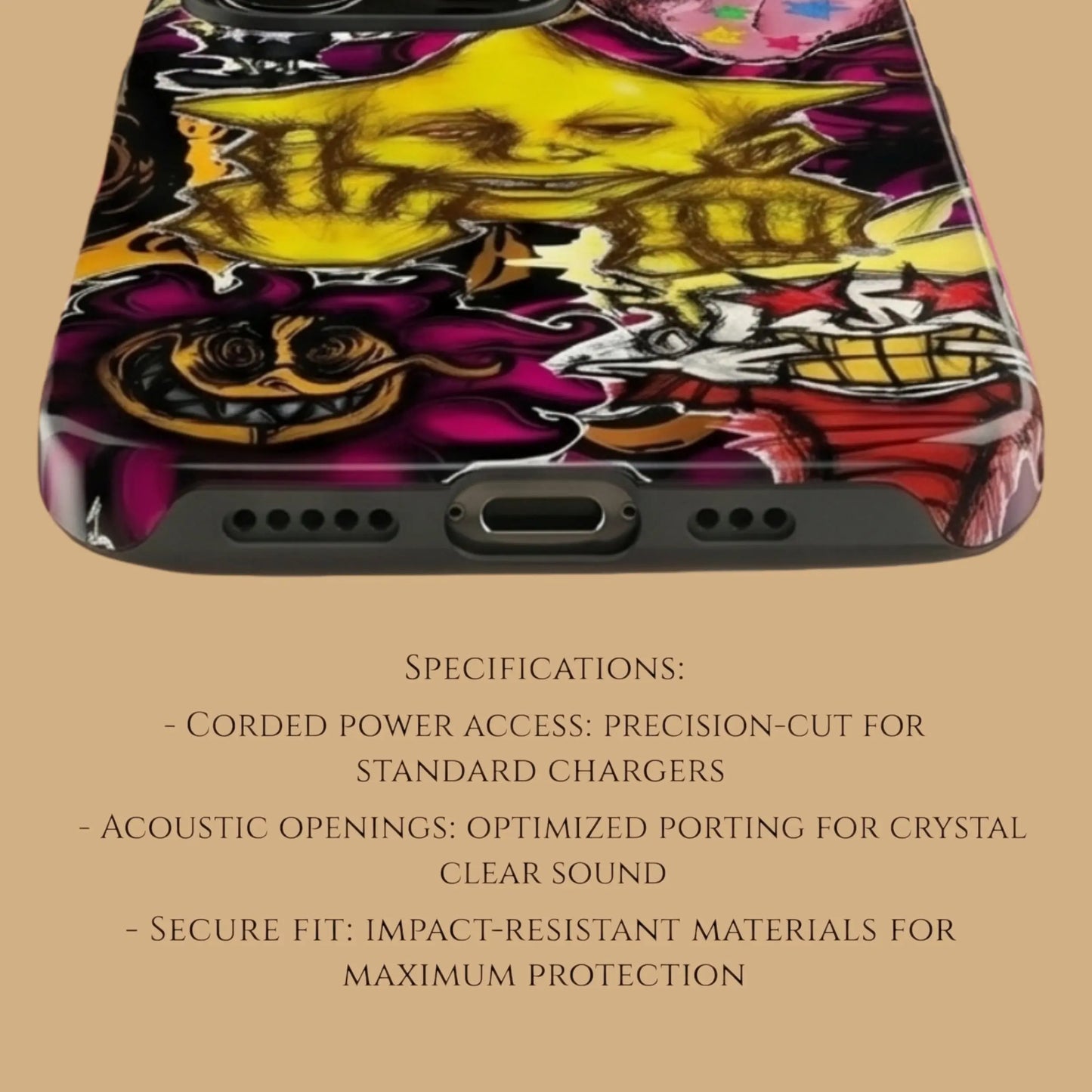 BOLD COLORFUL SKULL & WAVE ART PHONE CASE mimocase