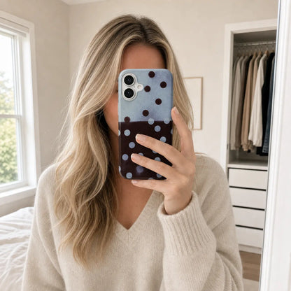 Dark Brown Polka Dot Phone Case mimocase