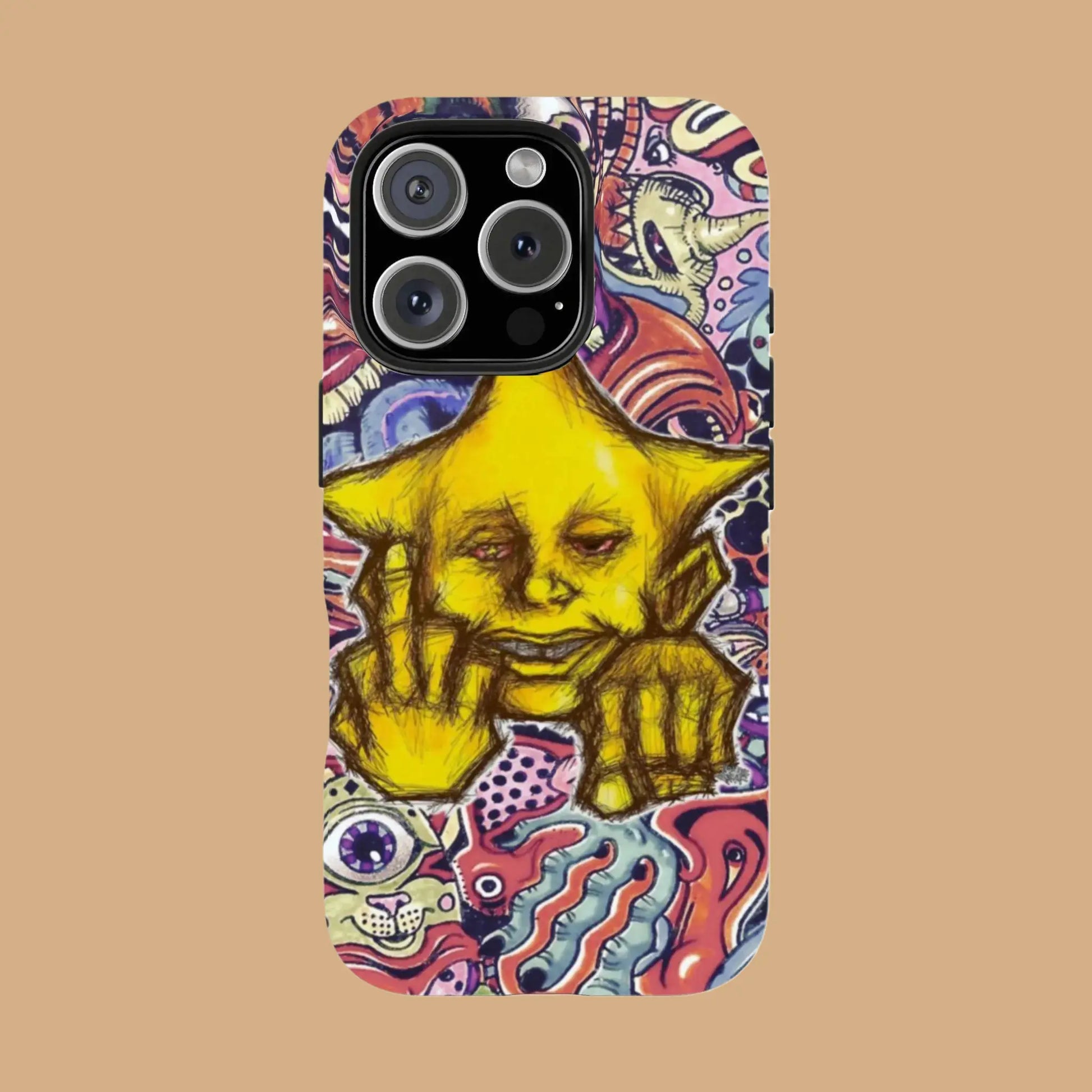 BOLD COLORFUL SKULL & WAVE ART PHONE CASE mimocase