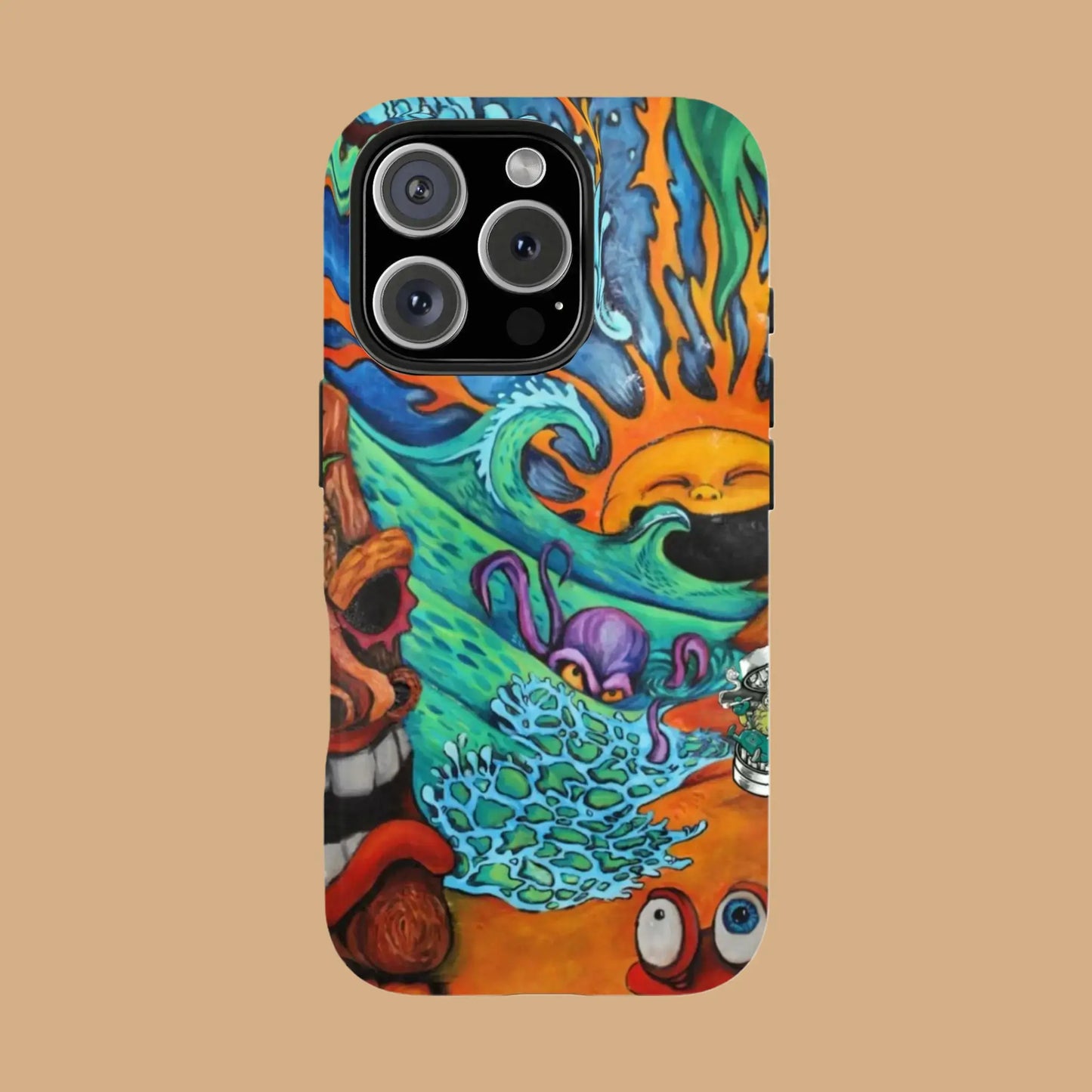 BOLD COLORFUL SKULL & WAVE ART PHONE CASE mimocase