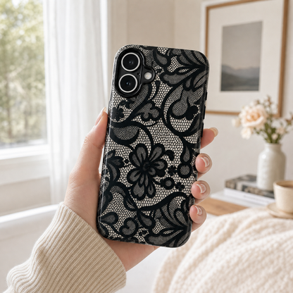 Black Lace Vintage Pattern Phone Case
