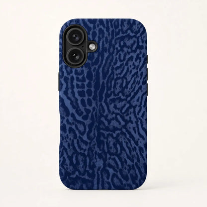 Blue leopard print phone case