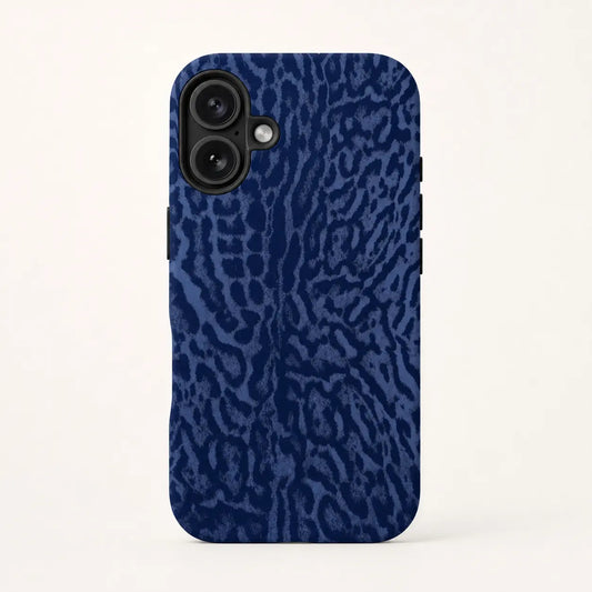 Blue leopard print phone case